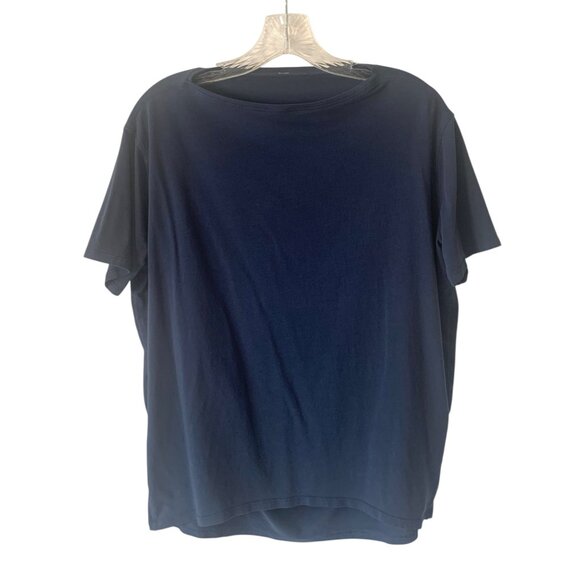 LULULEMON Navy Blue Back In Action Short Sleeve Boat Neck Women’s T-Shirt 12 - Picture 3 of 9